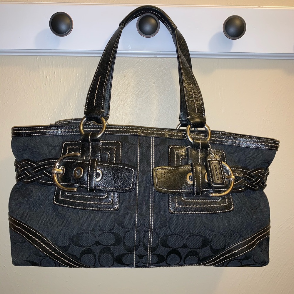 Black COACH Handbag with matching wallet